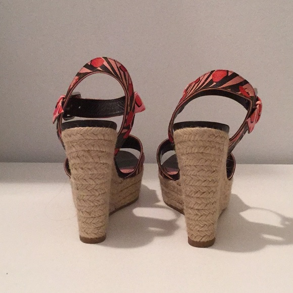 Louis Vuitton pink printed monogram canvas wedges - Picture 5 of 8